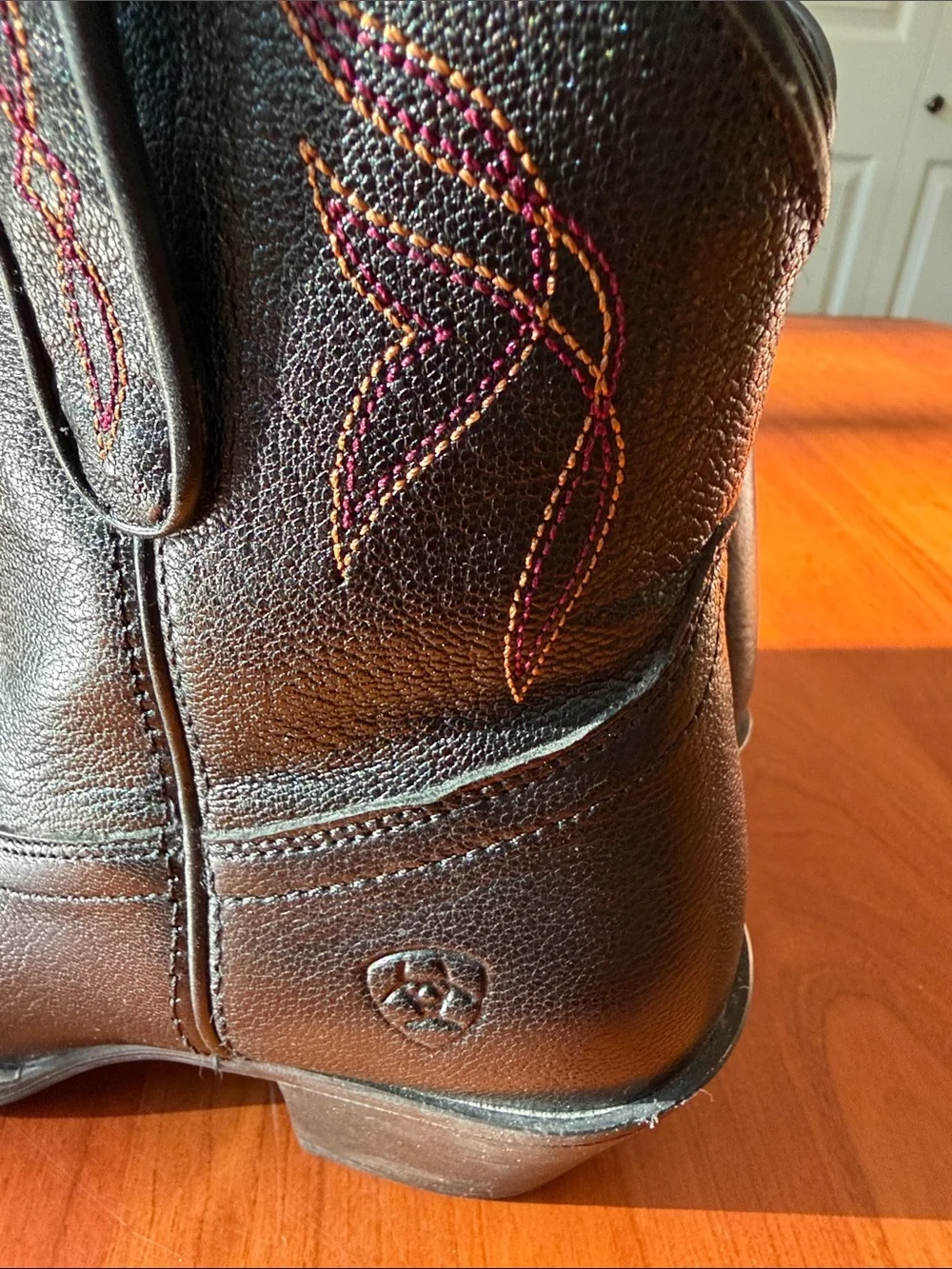 Ariat Black and Brown Short Western Zip Boots